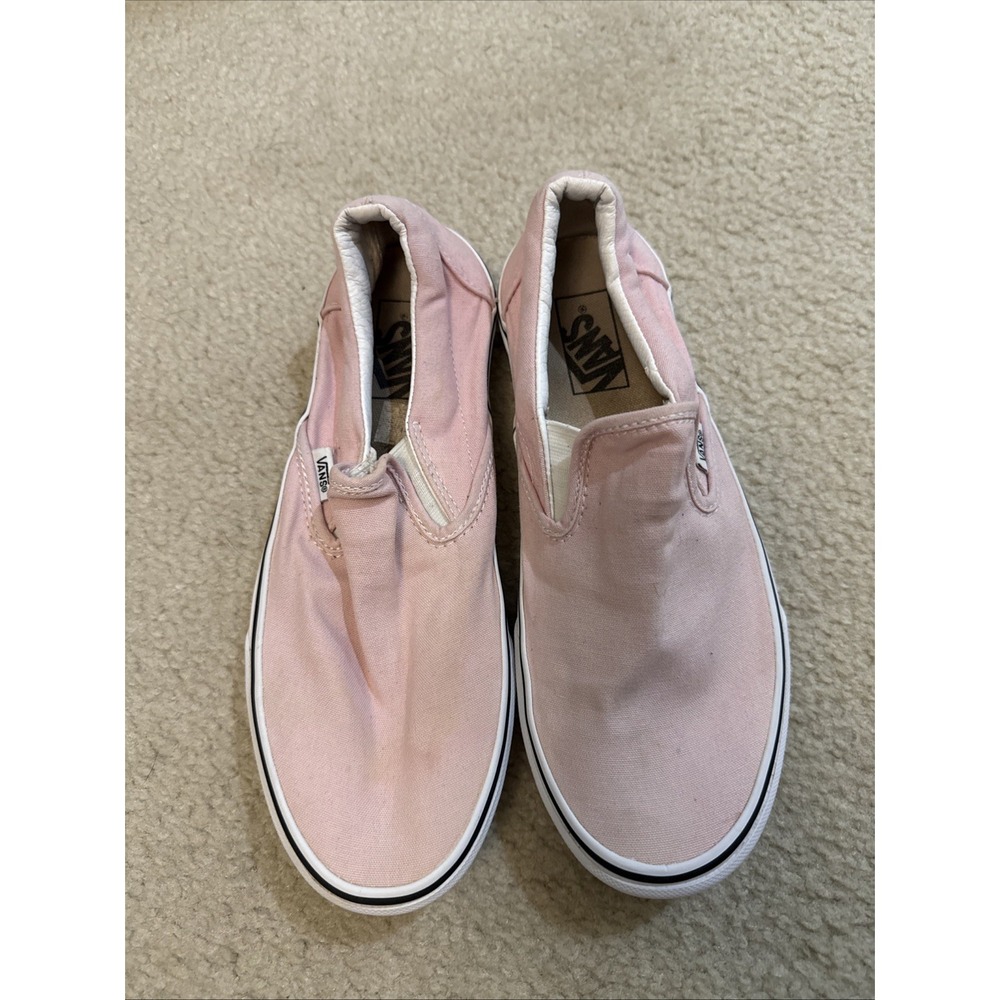 Vans Classic Slip-On Shoes Pink Blush Canvas Low Top Casual Sneakers 9.5 Womens